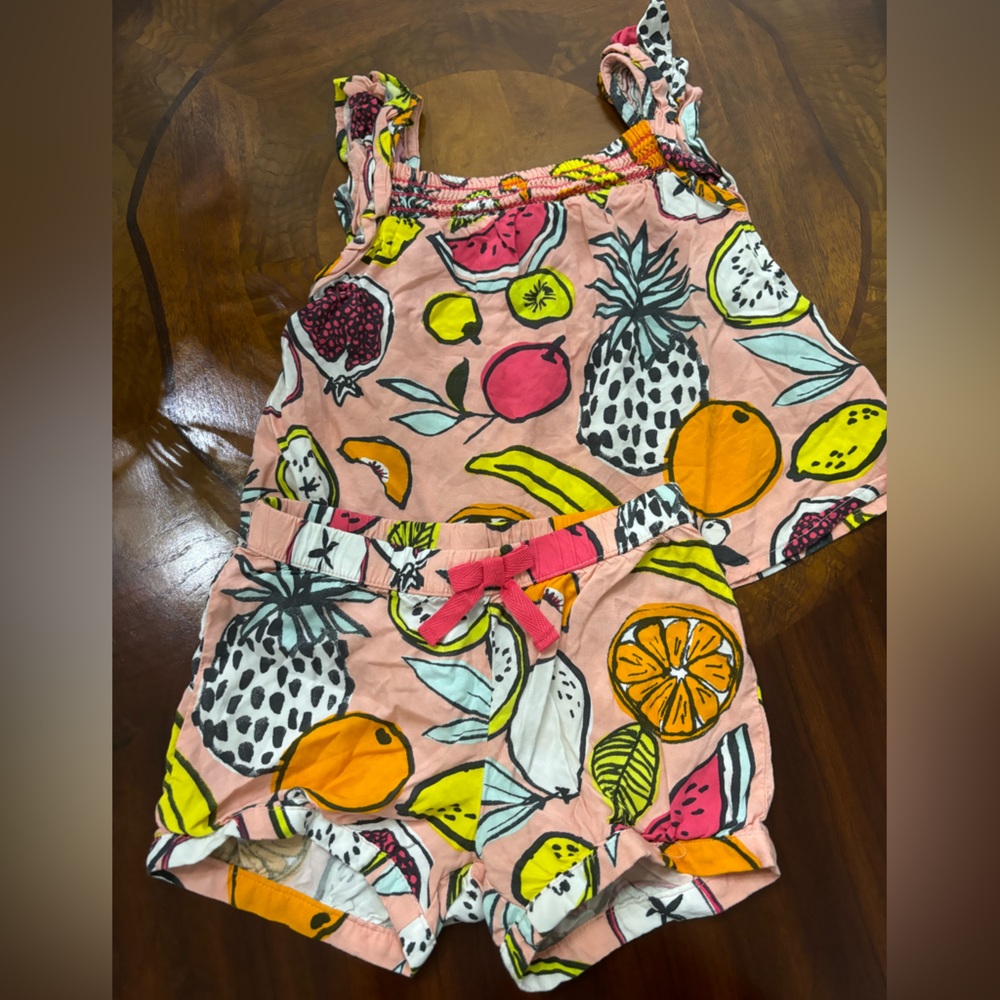 Cat & Jack Pink Fruit Print Kids Matching Set